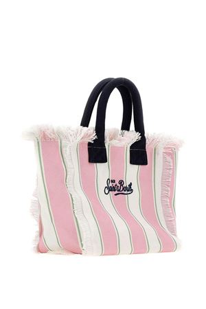 Pink and white cotton canvas bag SAINT BARTH KIDS | COL000102598L